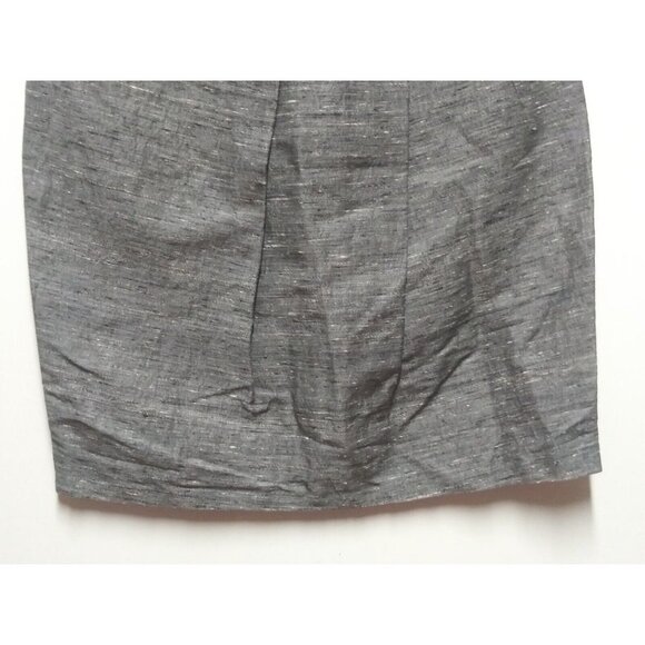 NWOT Lida Baday Pencil Skirt Silk Linen blend Womens Sz 6 Gray Pockets career - Picture 5 of 12